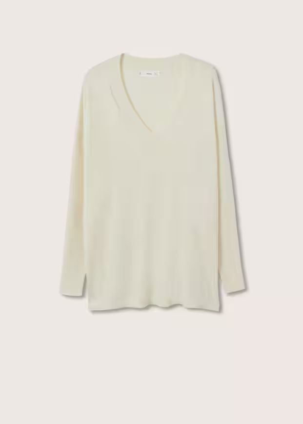 V-neckline oversize sweater | MANGO (US)
