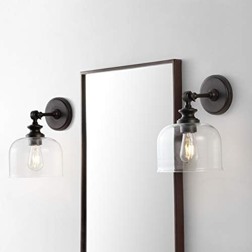 Safavieh Lighting Collection Neri Oil-Rubbed Bronze/Glass Wall Sconce (Set of 2) -LED Bulb Included  | Amazon (US)