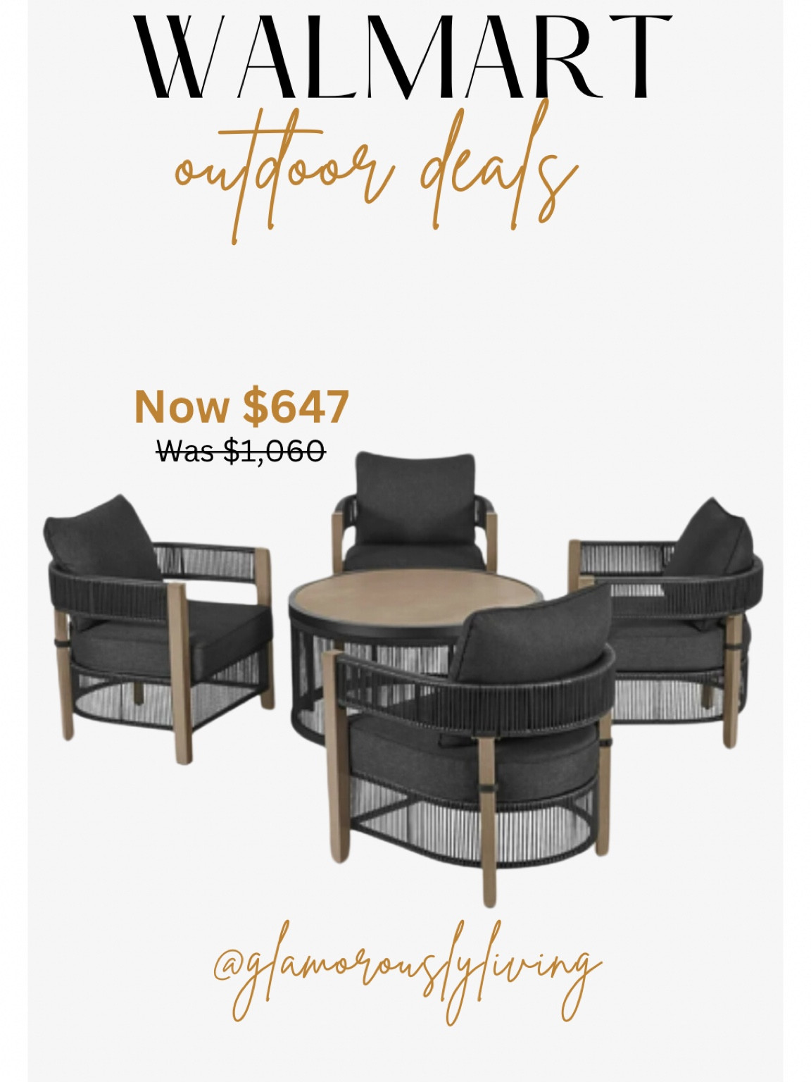 High end look on a budget! 🖤

Patio finds
Outdoor furniture sale
Walmart patio
Better homes and garden
Viral Walmart patio set 
Walmart furniture sale
Home
Home decor 

#LTKHome #LTKSaleAlert
