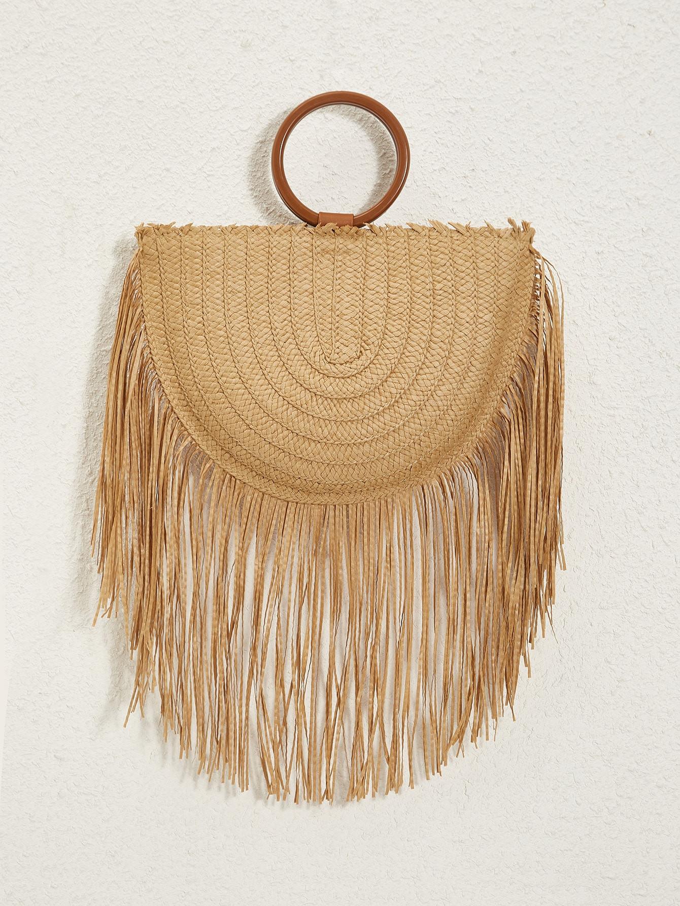 Fringe Decor Plaited Straw Bag | SHEIN