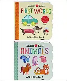 2 Pack Chunky Lift-a-Flap Board Books: First Words / Animals Lift-a-Flap Books (Babies Love) | Amazon (US)