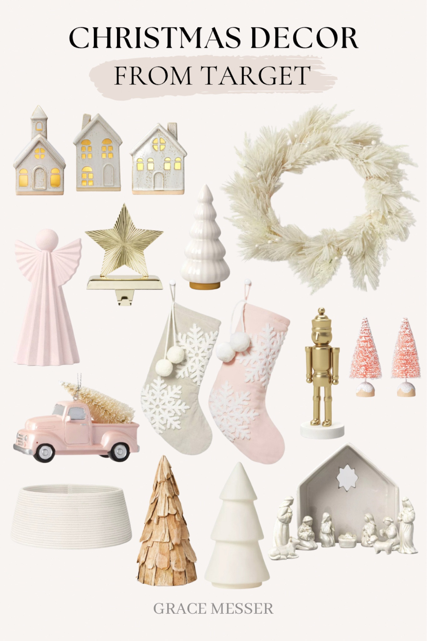 Neutral & pink Christmas decor from Target! I’ve rounded up the cutest pink holiday decor from Target💗 #christmasdecor #targetchristmas #pinkchristmas #pinkaesthetic #girlychristmas #christmasstockings #wreath #holidaydecor #targetstyle

#LTKfindsunder50 #LTKSeasonal #LTKHoliday