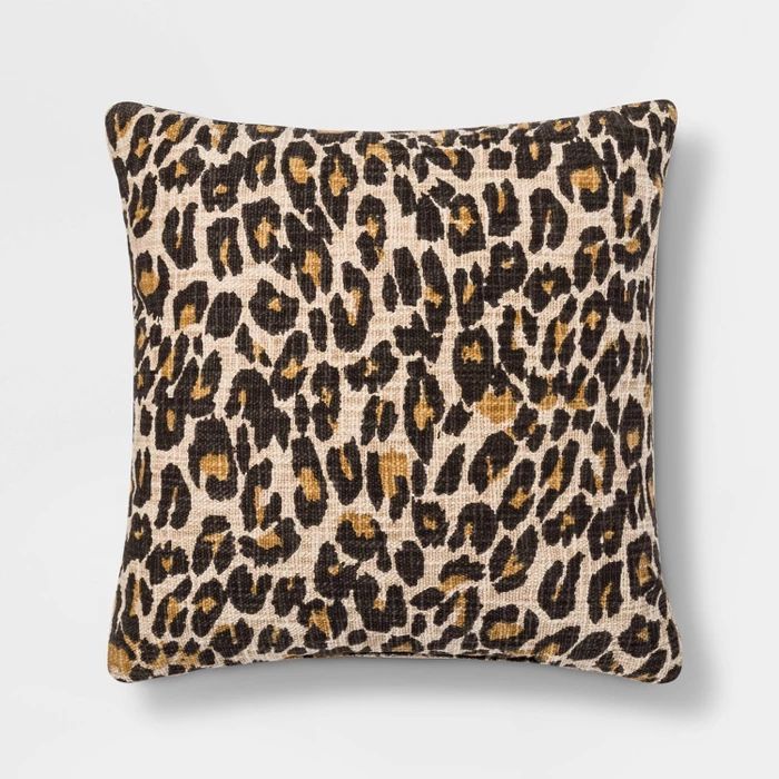 Leopard Print Square Throw Pillow Neutral - Threshold™ | Target