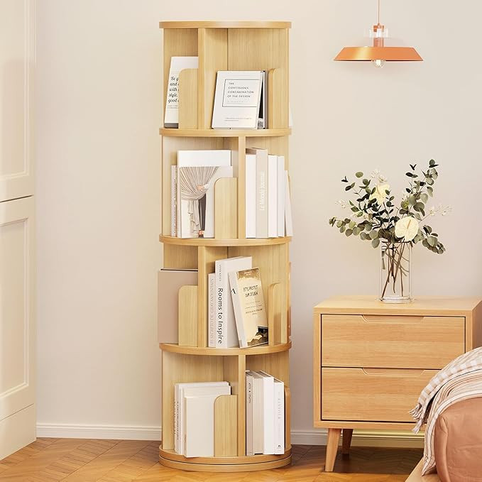 oneinmil Rotating Bookshelf, 360° Rotating Bookcase for Small Space, Corner Bookcase for Bedroom... | Amazon (US)