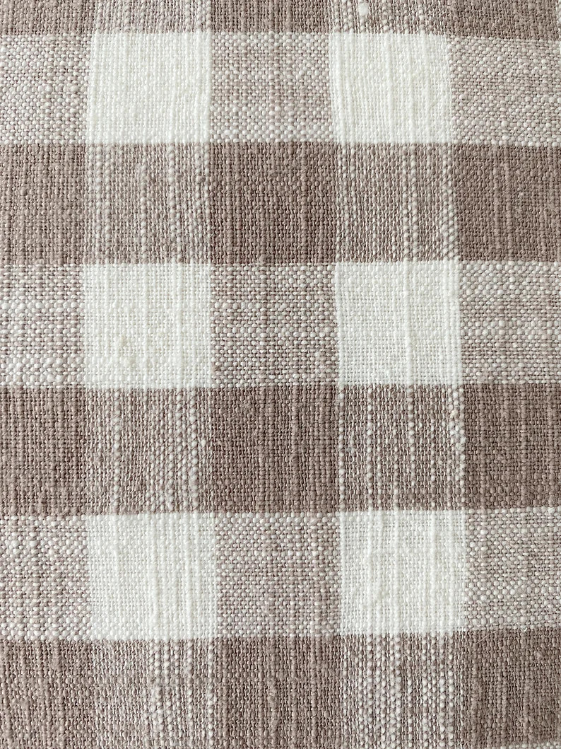 Neutral Plaid Pillow Cover Gingham Check Pillow Tan and - Etsy | Etsy (US)