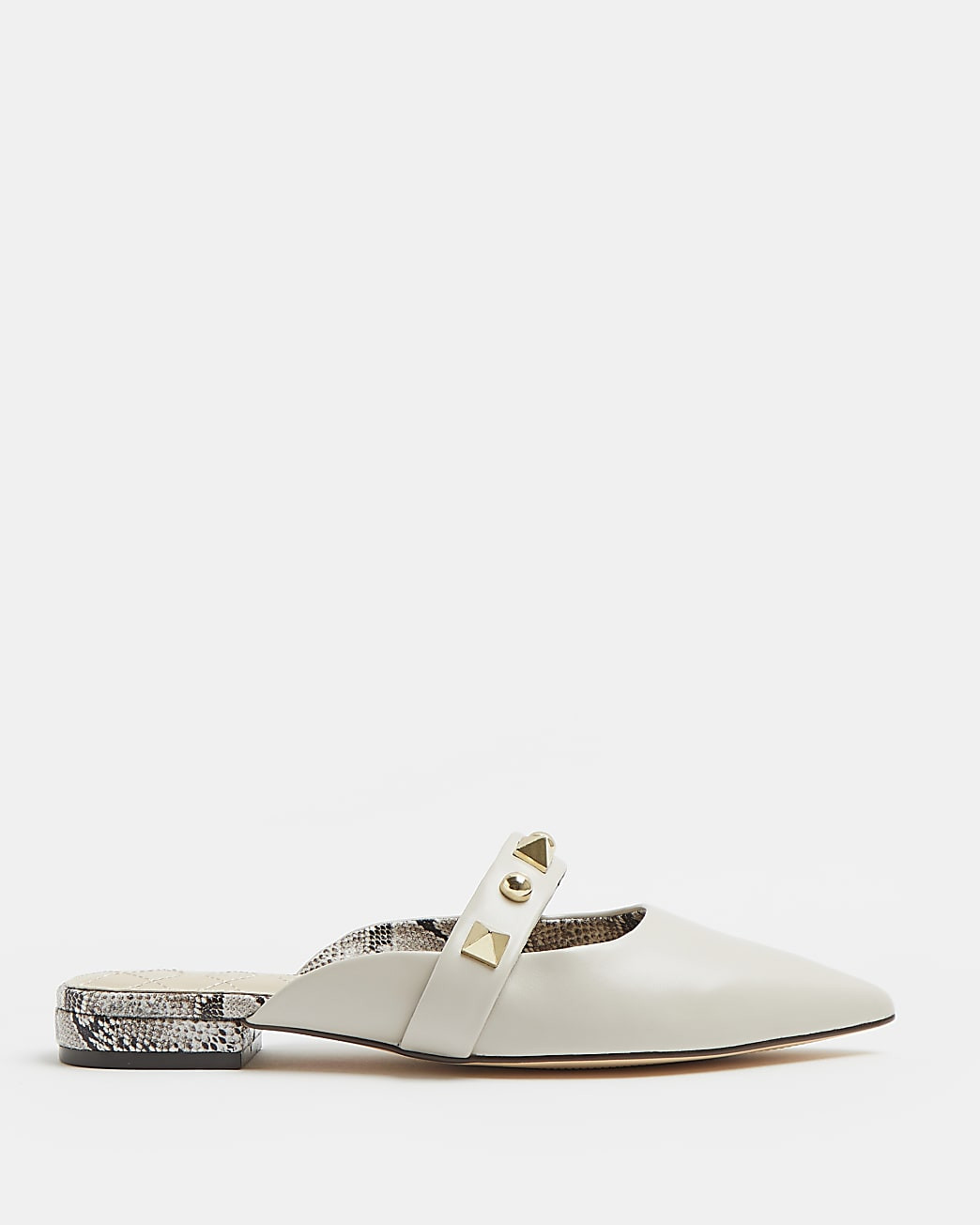 Beige studded mules | River Island (UK & IE)
