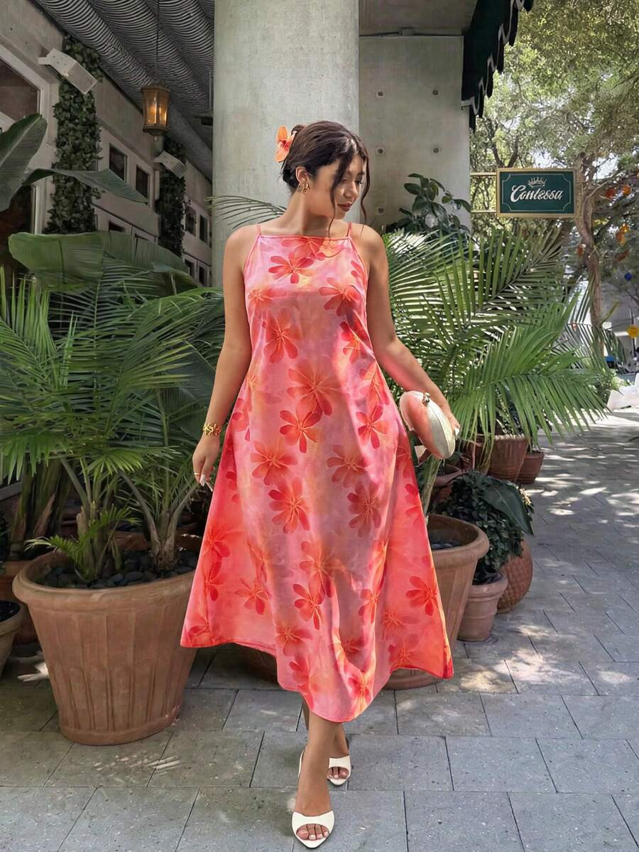 Firerie Plus Size Women Floral Print Casual Sleeveless Dress Long Sundresses For Elegant Summer D... | SHEIN