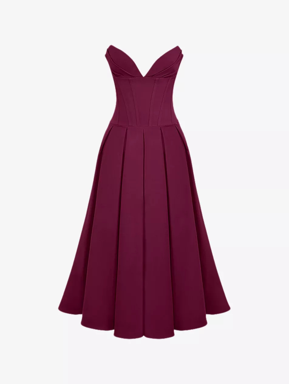 Lady plunge-neck stretch-cotton midi dress | Selfridges