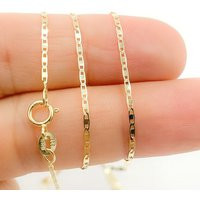 14K Solid Gold Flat Marina Chain Necklace, Anchor Links, Lightweight Everyday Layering Chain, Made-To-Order Luxury. 030Fvsv1Bpt2A8L001 | Etsy (US)