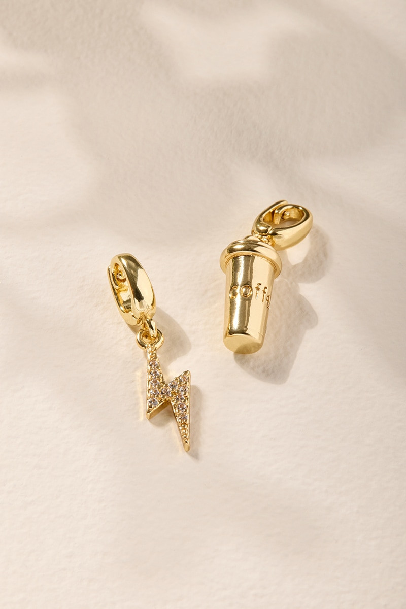 Coffee and Lightning Bolt Charm Set | Francesca's