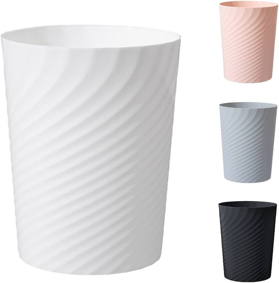Trash Can, Plastic Small Trash Can, 1.8 Gallon Wastebasket Recycling Bin, Slim Profile Garbage Ca... | Amazon (US)