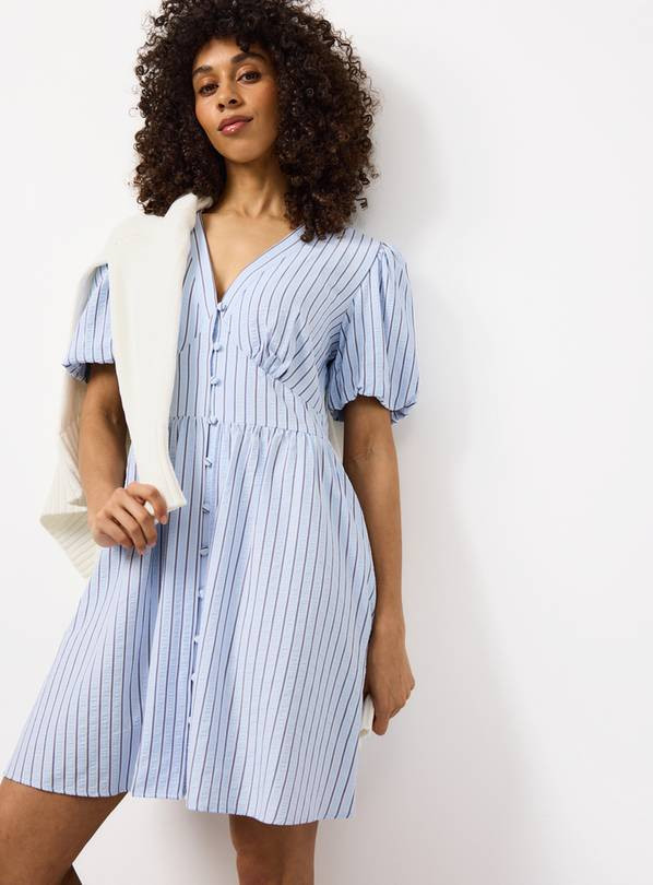 Blue Stripe Mini Tea Dress 12 | Tu Clothing