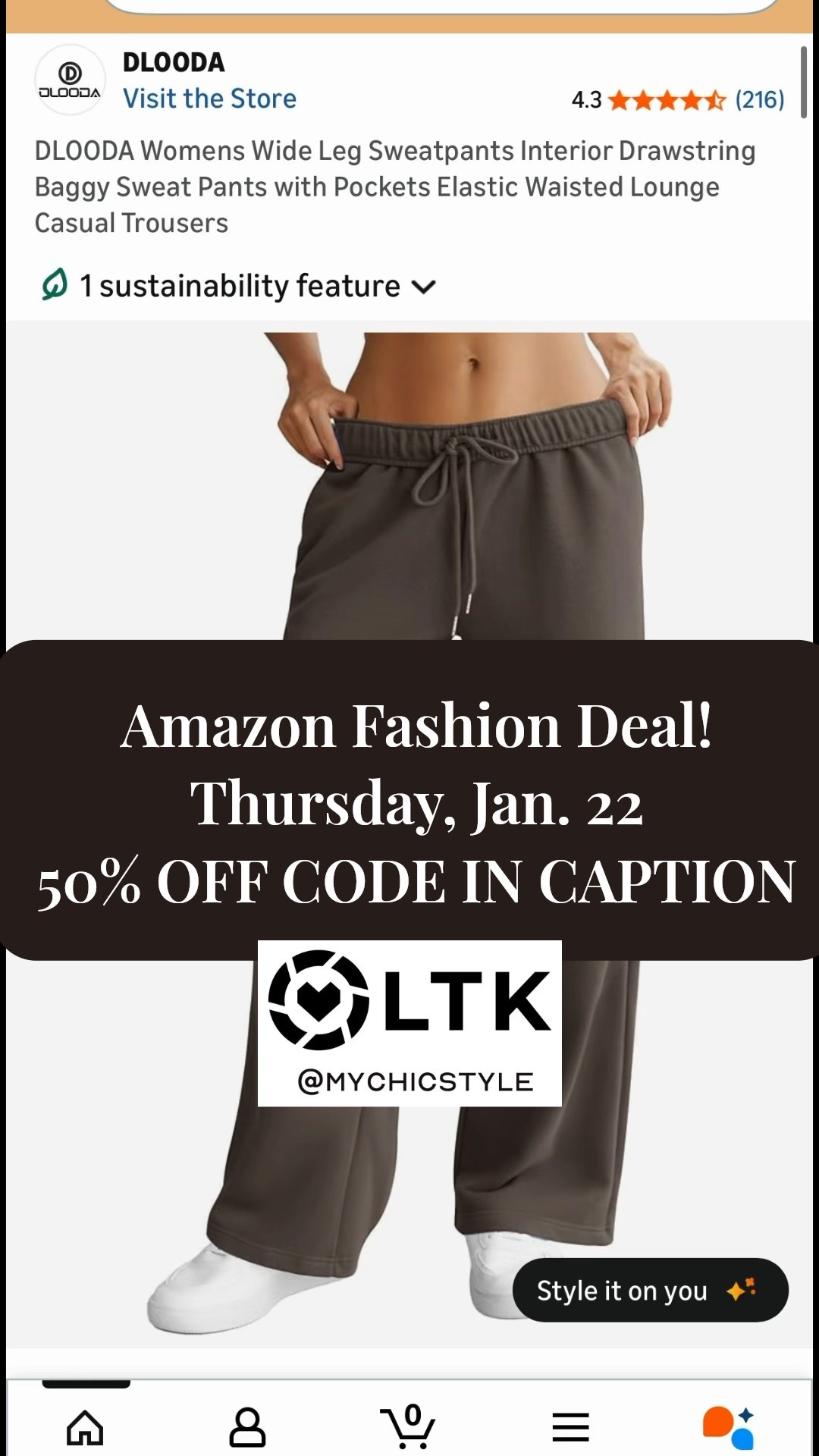 Up to 50% OFF Wide-Leg Sweatpants 🤍
These DLOODA wide-leg sweatpants are the perfect blend of cozy, relaxed, and polished—giving that model-off-duty, elevated loungewear vibe. The wide-leg cut makes them feel more tailored and stylish than typical joggers, perfect for errands, travel days, or chic at-home looks.

✨ Deal details:
• 25% off with code 8THGLDQY
• PLUS 33% off with the deal applied
• Final price: $14.24–$14.99 (Reg. $29.99)
• Large promo inventory available (limited-time)

🗓 Sale runs January 21 – February 13, 2026

👉 Tap to shop while this price is live—these are the kind of comfy basics that look elevated without the high price tag.

#LTKSaleAlert #LTKPetite #LTKOOTD

#LTKootd #LTKSaleAlert #LTKPetite