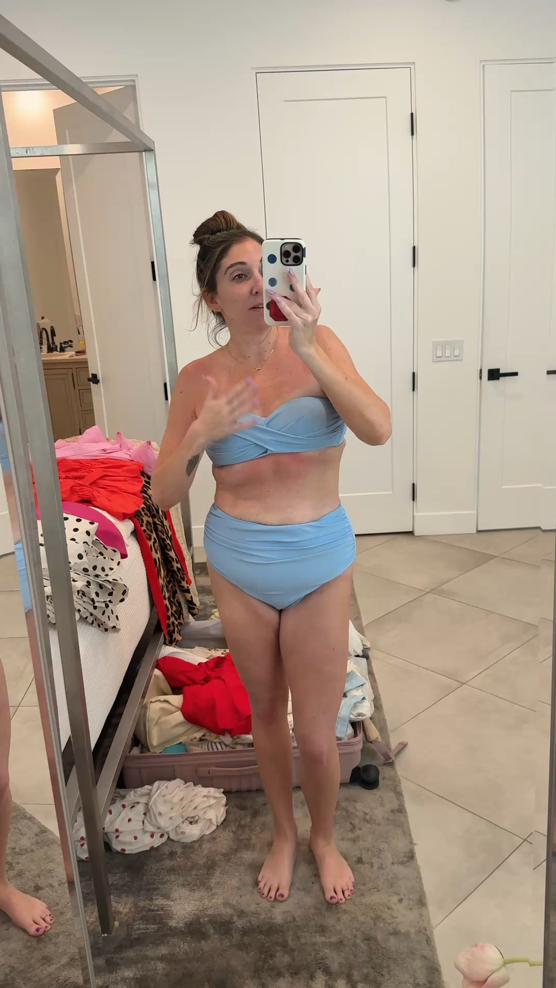 Wearing a size M in the top and L in the bottoms. Love that this swim suit has soooo many mix and match options for every body type and comfort level! 🫶🏼

#LTKMidsize #LTKTravel #LTKSwim
