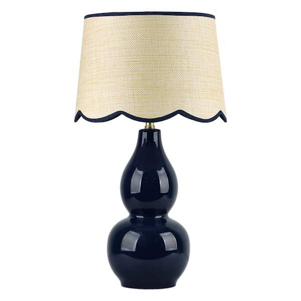 Providence Navy Double Gourd Ceramic Small Lamp with Scallop Shade, 17"








	
		
		
			
				5... | At Home