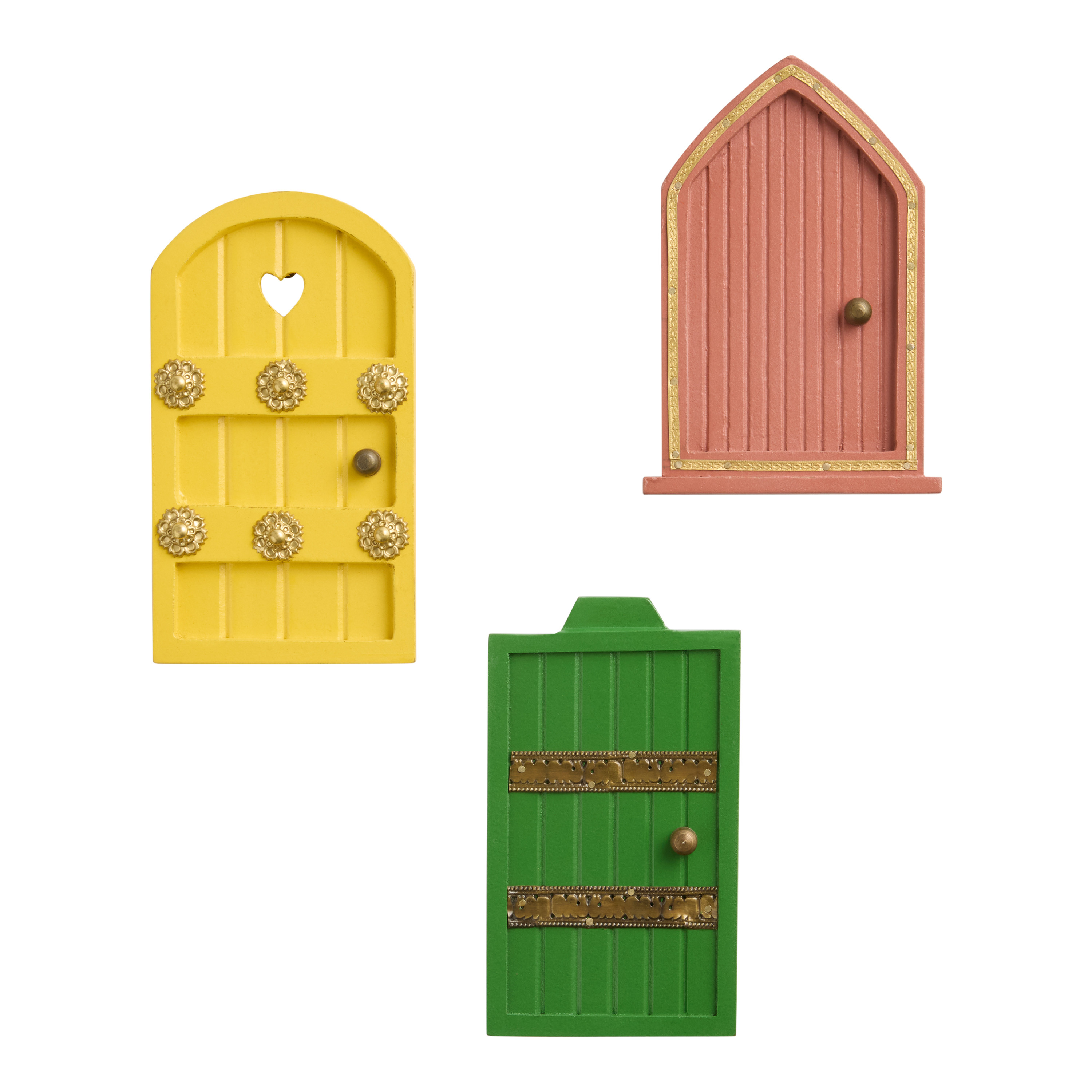 Painted Wood Fairy Doors Set of 3 | World Market