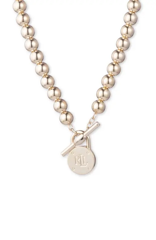 Lauren Ralph Lauren Logo Toggle Collar Necklace in Gold at Nordstrom | Nordstrom