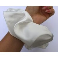 Giant Big Scrunchie satin silk cute large white cream XXL soft hairband | Etsy (US)