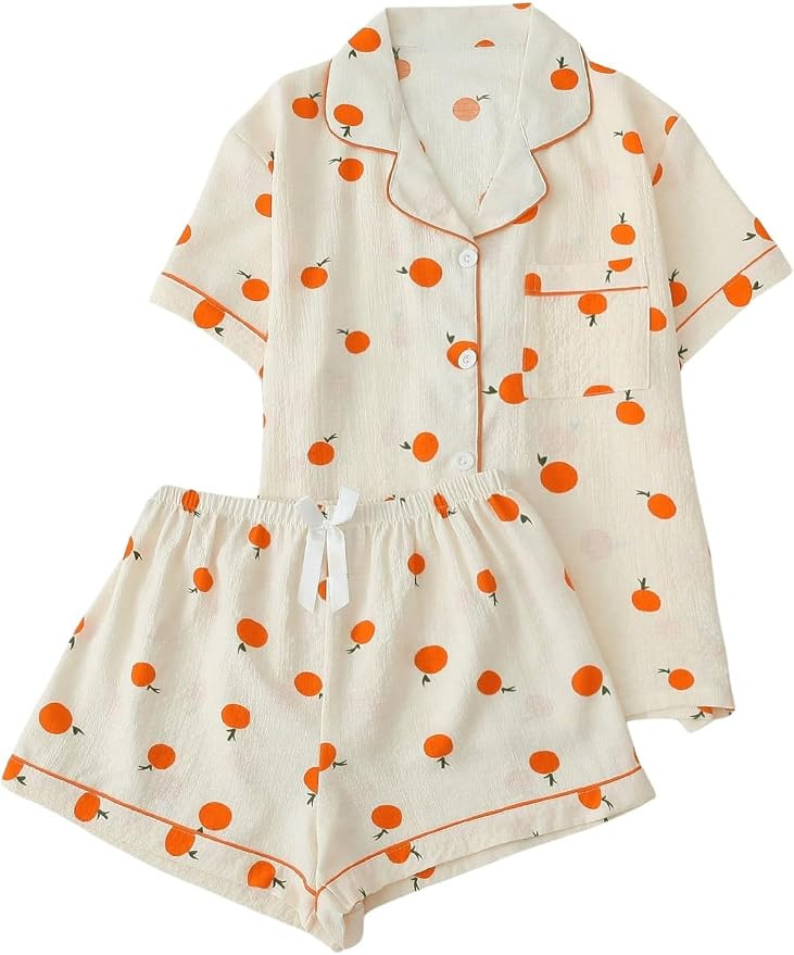 Verdusa Pajamas For Women Set 2 Piece Cute Pjs Sleepwear Lounge Sets | Amazon (US)