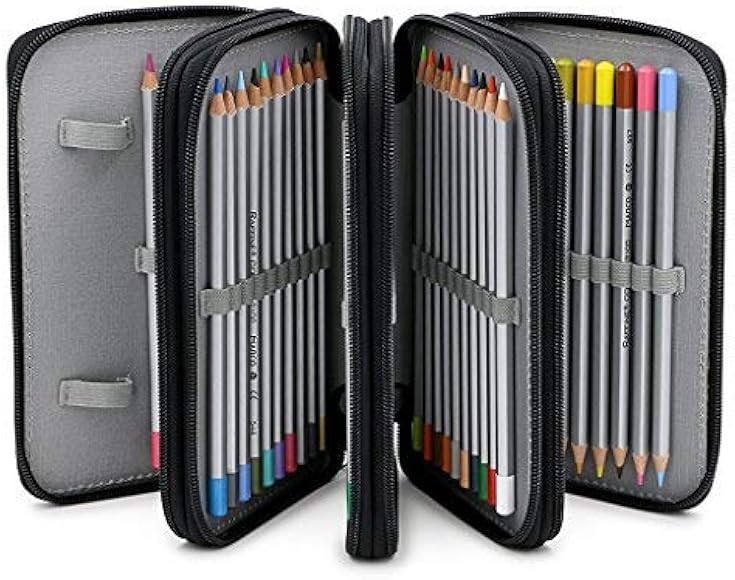 BTSKY Handy Wareable Oxford Colored Pencil Bags Large 72 Slots Pencil Organizer Portable Watercol... | Amazon (US)
