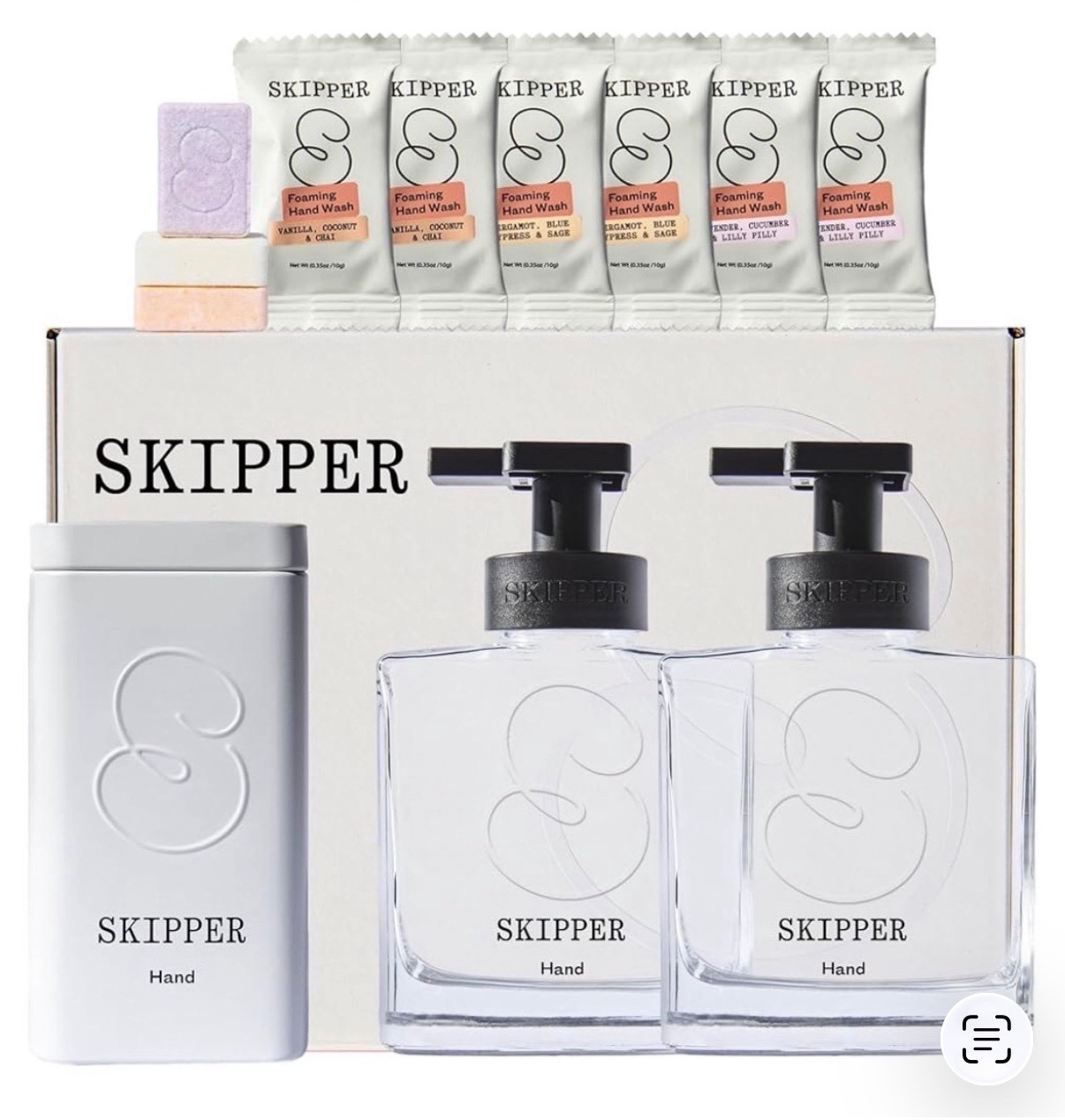 Tirtyl Skipper Hand Wash Duo Kit Glass - 2 Glass Foaming Dispensers + 6 Tablet Refills (6x 8 fl oz bottles of soap) + 1
Storage Tin - Variety Fragrances

#LTKHome