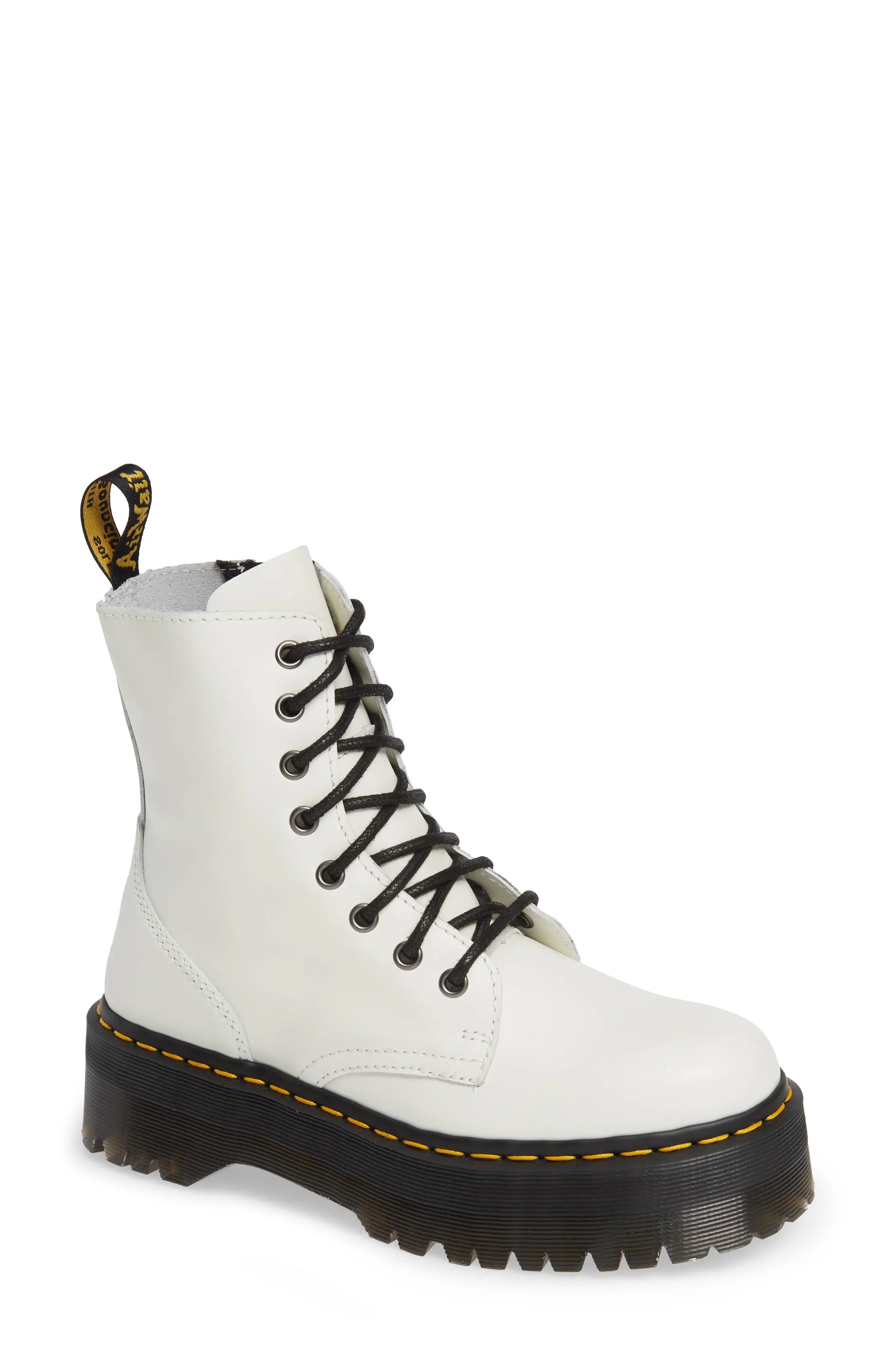 Dr. Martens 'Jadon' Boot, Size 11Us in White Smooth Leather at Nordstrom | Nordstrom