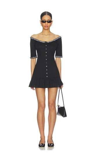 Frankies Bikinis Sweet Dreams Poplin Mini Dress in Black. - size M | Revolve Clothing (Global)