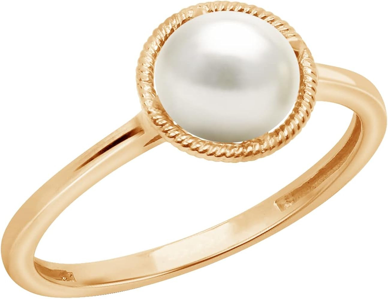 Amazon.com: Amazon Essentials 10k Gold Imported Crystal cultured Pearl June Birthstone Ring, Size... | Amazon (US)