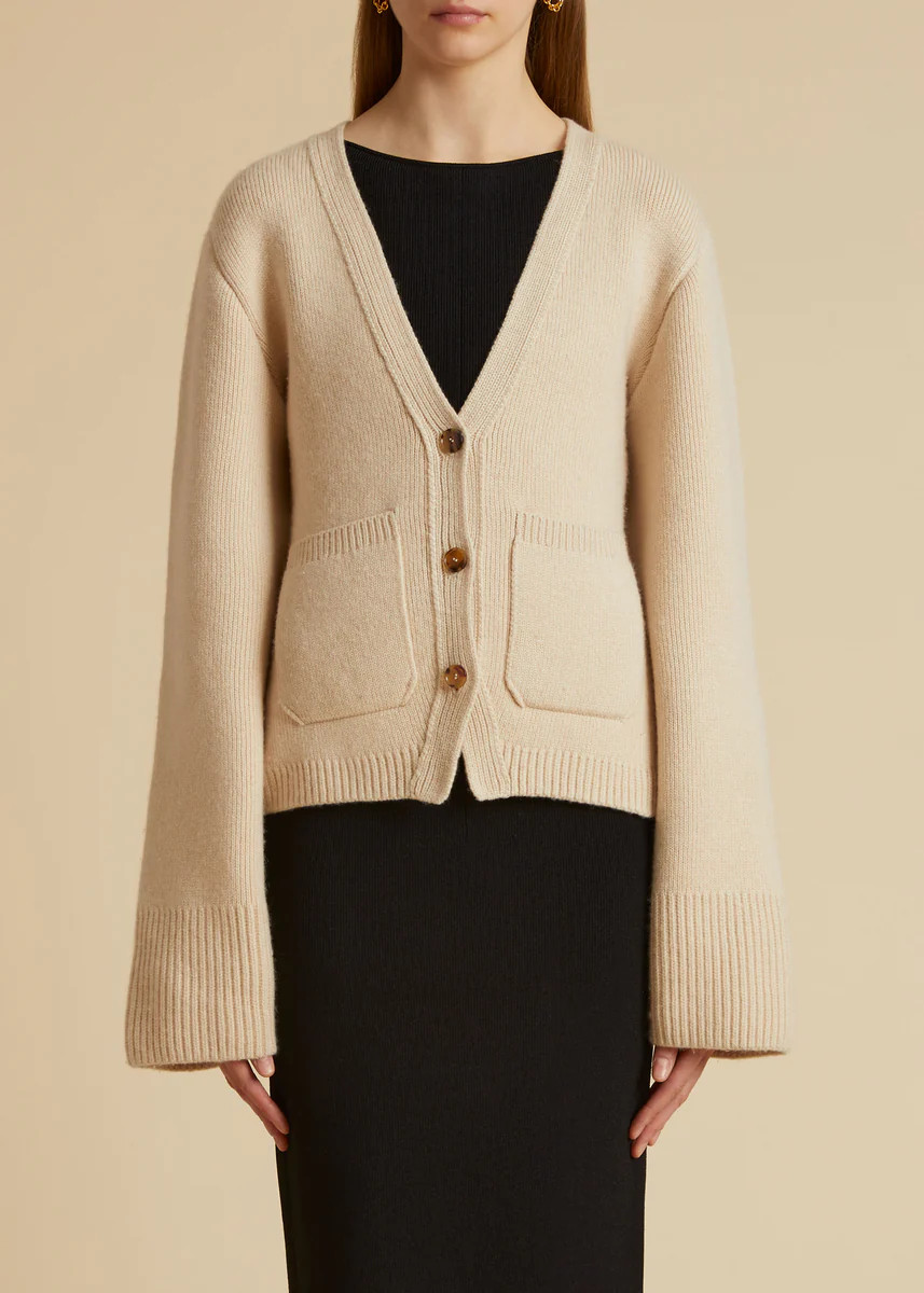 The Scarlet Cardigan in Custard | Khaite