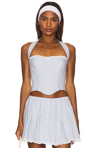 Danica Skort in Blue & White Stripe | Revolve Clothing (Global)