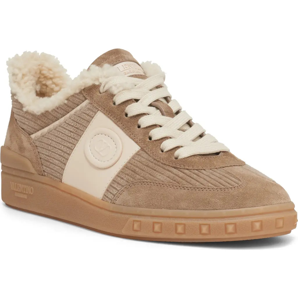 Valentino Garavani Upvillage Shearling Lined Sneaker in New Chinos at Nordstrom, Size 6Us | Nordstrom