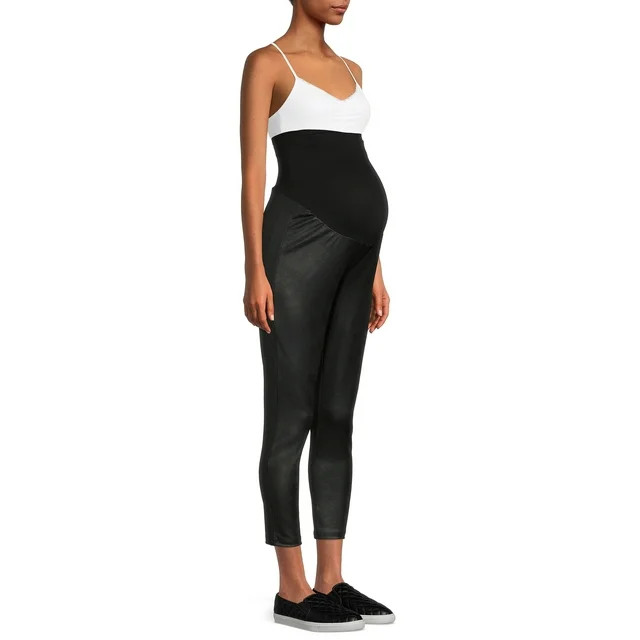 Time And Tru Women's Faux Leather Maternity Leggings | Walmart (US)