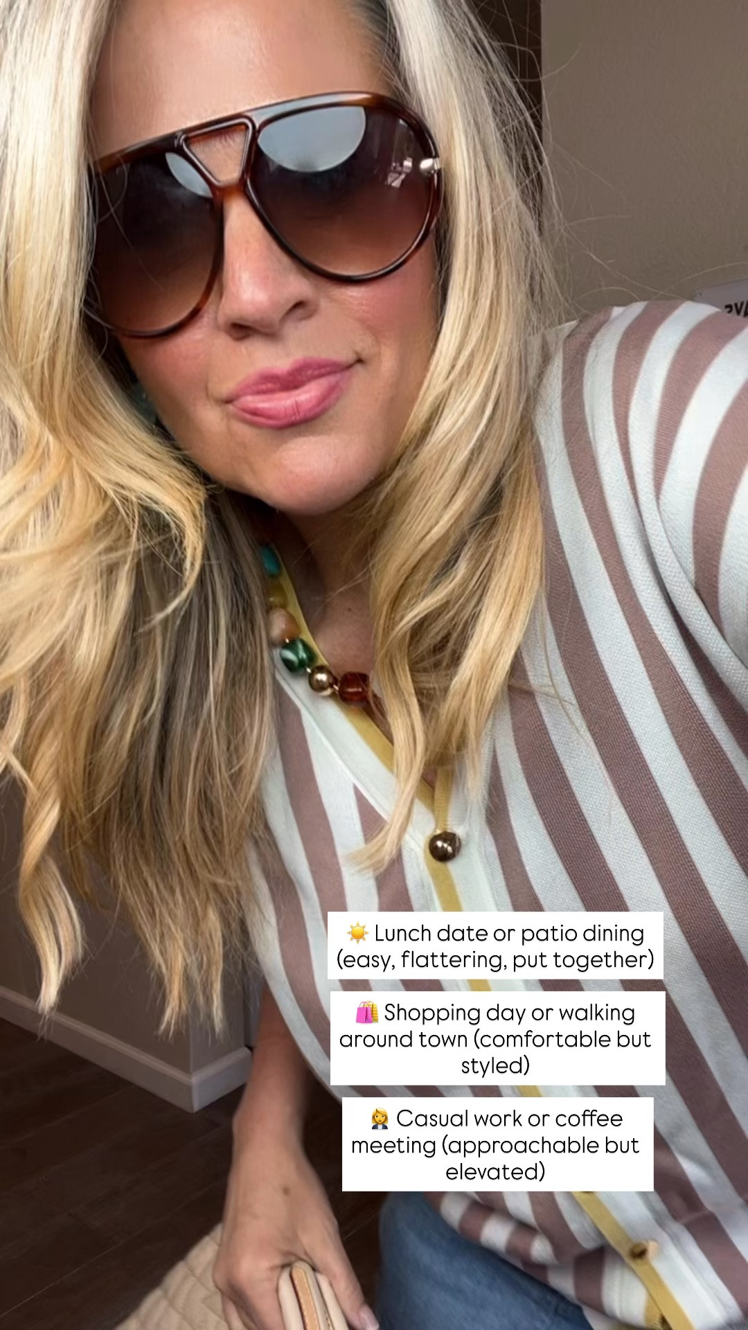  ✨Tap the bell, save and ❤️ for over 40 fashion, midlife style, midsize fashion and luxury looks for less. 

☀️ Lunch date or patio dining (easy, flattering, put together)

🛍️ Shopping day or walking around town (comfortable but styled)

👩‍💼 Casual work or coffee meeting (approachable but elevated)


⬇️Sizing information:
Top large (size down if in between sizes.)
Jeans 12 (size up if in between sizes.)

👑"Helping you look good, feel good!" - Lindsey Denver

Spring looks, Midlife style for real women who want to feel confident again. Over 40 fashion and over 50 style that works with changing bodies, perimenopause shifts, and real life. Think midsize fashion, Gen X style and up, body confidence, and mom outfits that feel polished, comfortable, and elevated...because style over 45 and over 50 should feel effortless, not stressful. 


#LTKPlusSize #LTKMidsize #LTKOver40