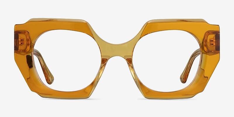 Intention Square Crystal Yellow Glasses for Women | Eyebuydirect | EyeBuyDirect.com