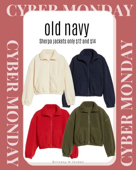 Old Navy Sherpa jackets on major sale! Down to $12 and $14! 

Cyber Monday deal. Warm jacket. Holiday jacket. Cream. Red. Size 6

#LTKSeasonal #LTKsalealert #LTKCyberWeek