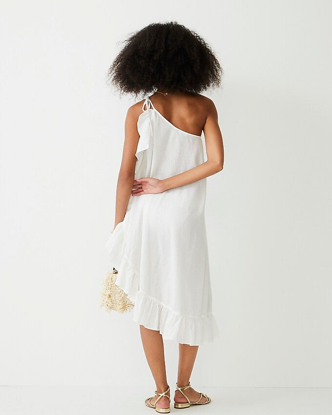 Ruffle one-shoulder cover-up dress in soft gauze | J. Crew US