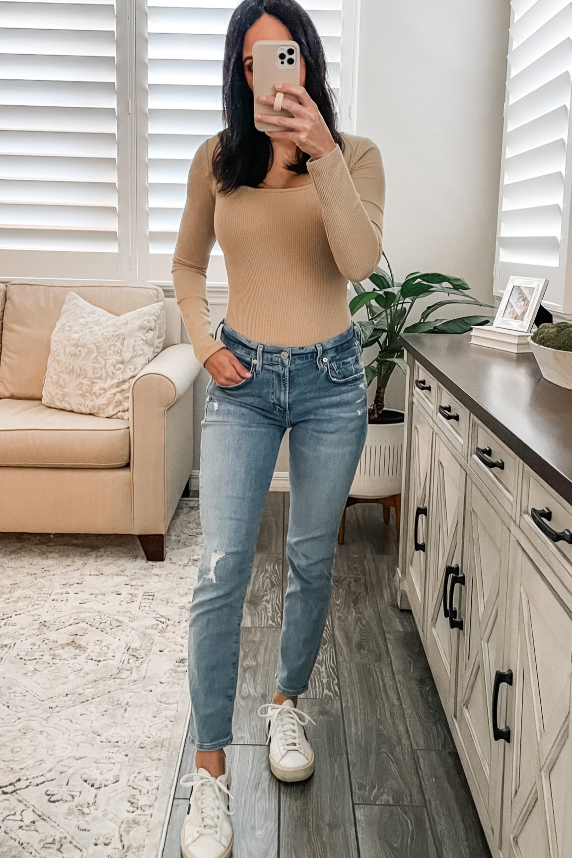 I’m loving this bodysuit and the color! It’s so perfect for Fall! 🍂🤎
The body is is petite friendly if you have a longer torso go a size up. I’m wearing XS. It’s not stretchy but it’s fitted and yet very comfortable to wear. 

Fall outfit 
Fall fashion 
Fall casual 
My favorite Veja shoes for Fall. They run true to size. 

#LTKSeasonal #LTKstyletip #LTKtravel
