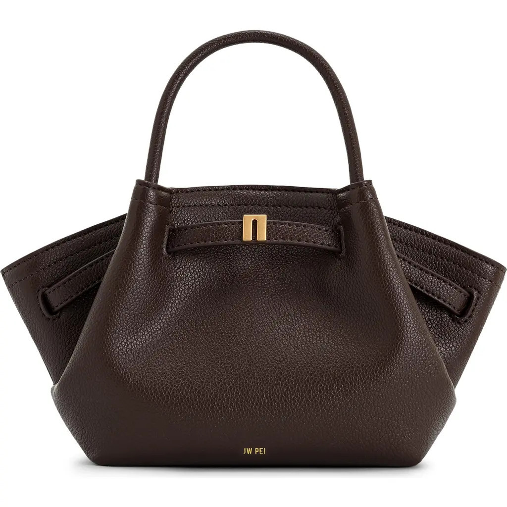 JW PEI Mini Hana Faux Leather Tote in Dark Brown at Nordstrom | Nordstrom