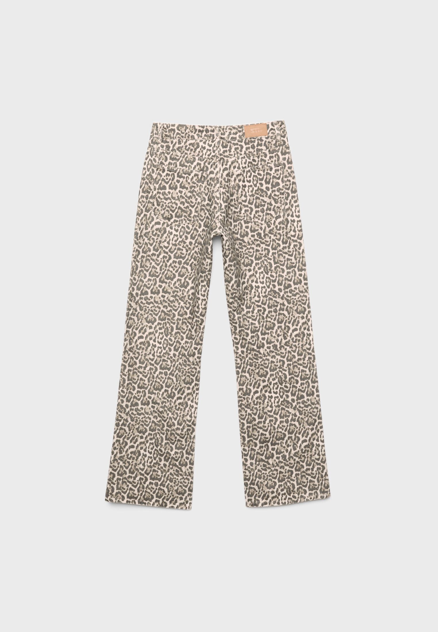 Straight leopard print trousers | Stradivarius (UK)