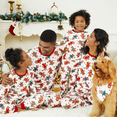 PATPAT Family Matching Christmas Pajamas For Family Gingerbread Man Print Xmas Top Tee and Bottom Sets Gingerbread | Target