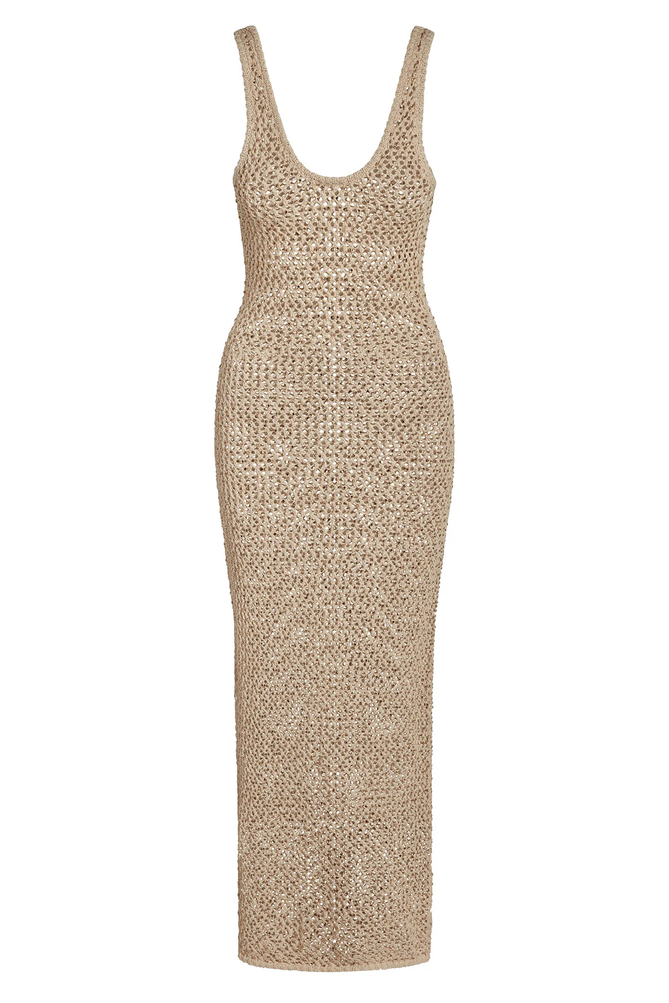 Hamptons Dress - Champagne Diamond Crochet | Monday Swimwear