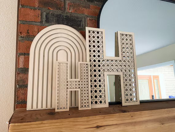 Faux Cane Rattan Letter Custom Name Sign Boho Decor Boho | Etsy | Etsy (US)