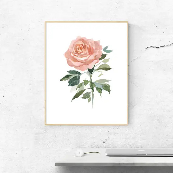 Rose Printable Floral Printable Rose Printable Floral Art - Etsy | Etsy (US)