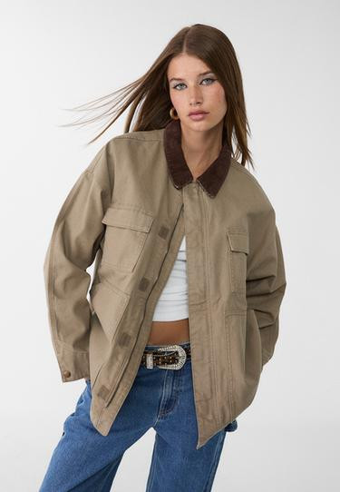 Contrast multi-pocket jacket | Stradivarius (UK)