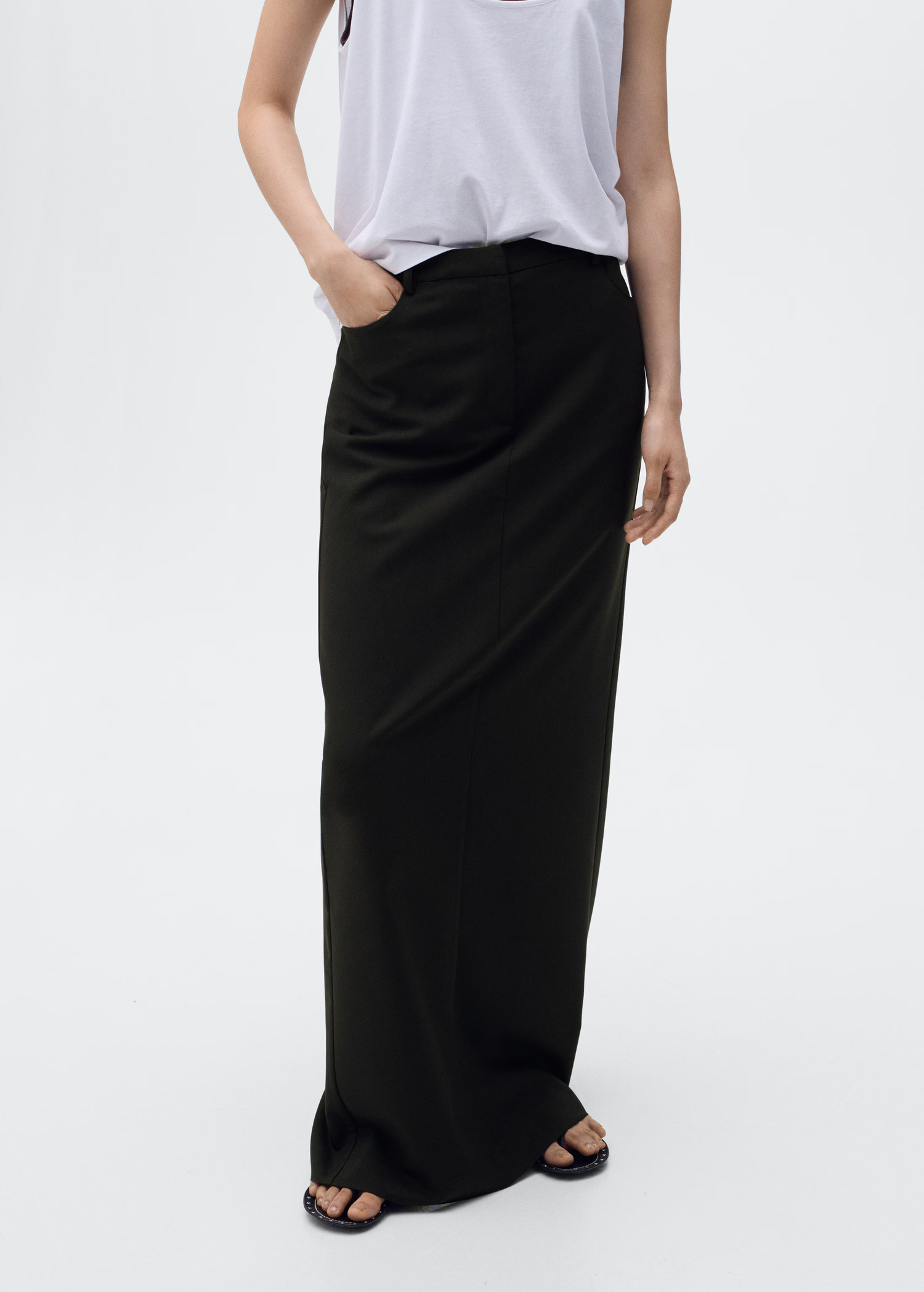Long pencil skirt with opening - Women | MANGO USA | Mango (US/MX/AU)