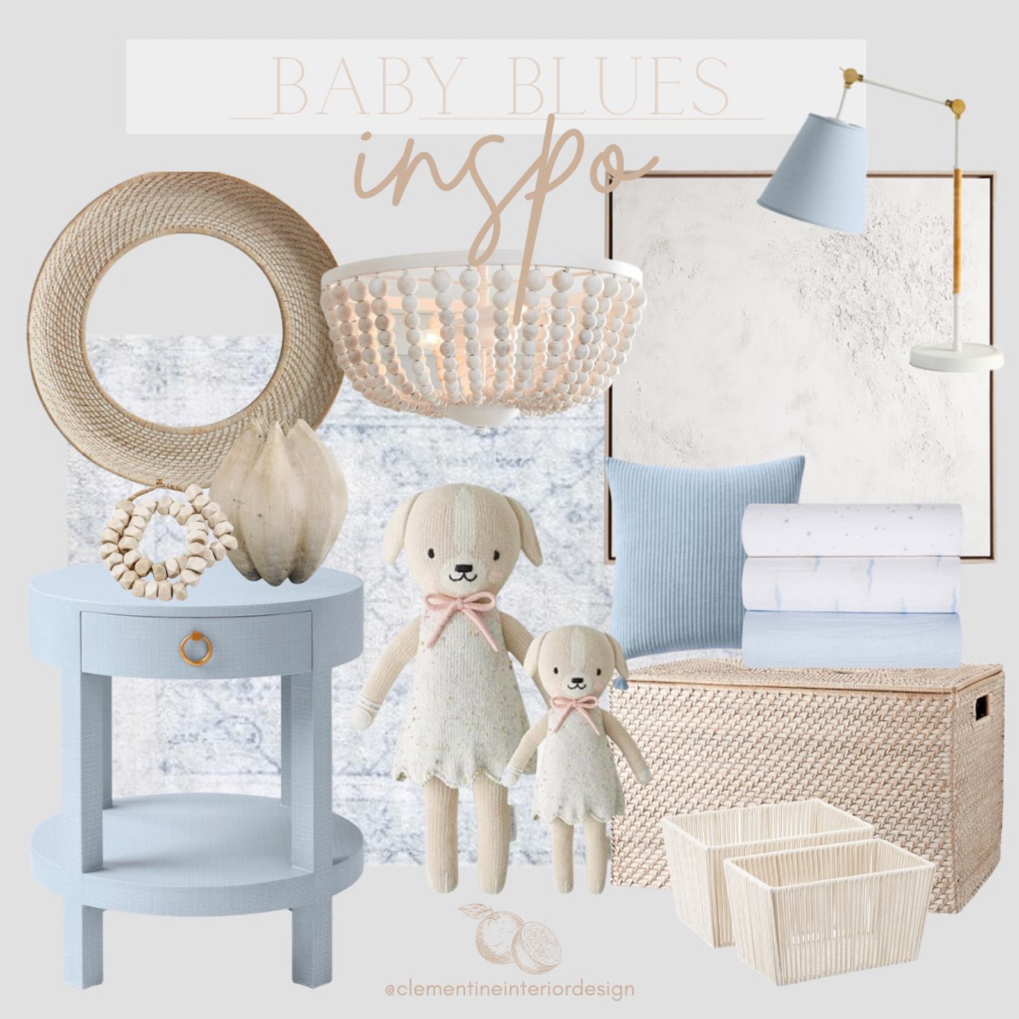 Baby blue kids room inspo 🤍

Natural home decor. Blue nightstand. Rattan basket. Linen lamp. Blue throw pillow. White wall art. Beaded ceiling light. Cuddle and kind doll. Swaddle blankets. Nursery decor.

#LTKbaby #LTKhome #LTKkids