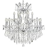 Elegant Lighting 2800D30C/EC Cut Clear Crystal Maria Theresa 19-Light, Two-Tier Crystal Chandelier,  | Amazon (US)
