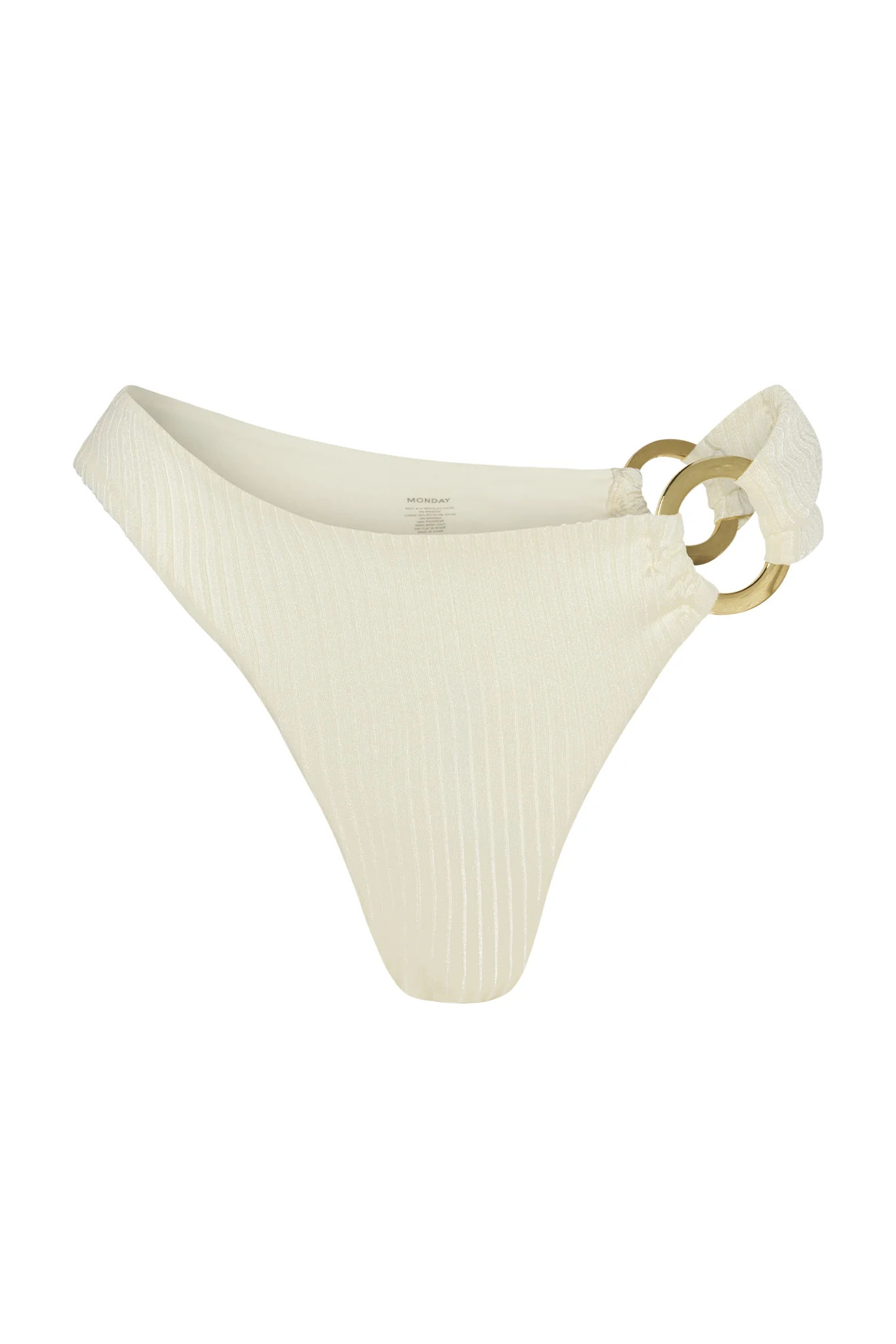 Bronte Bottom - Ivory Shiny Rib | Monday Swimwear