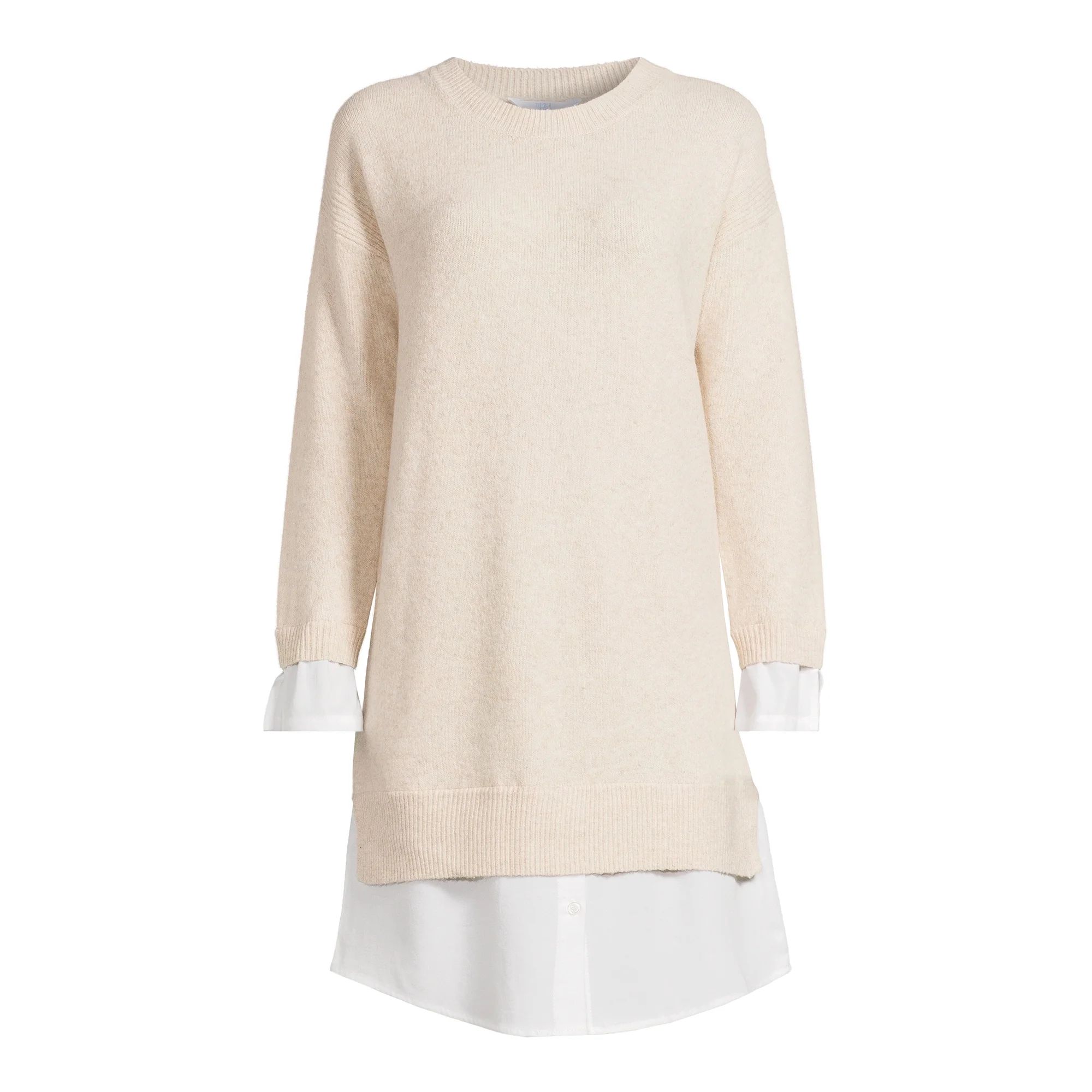 Time and Tru Women's Twofer Sweater Dress | Walmart (US)