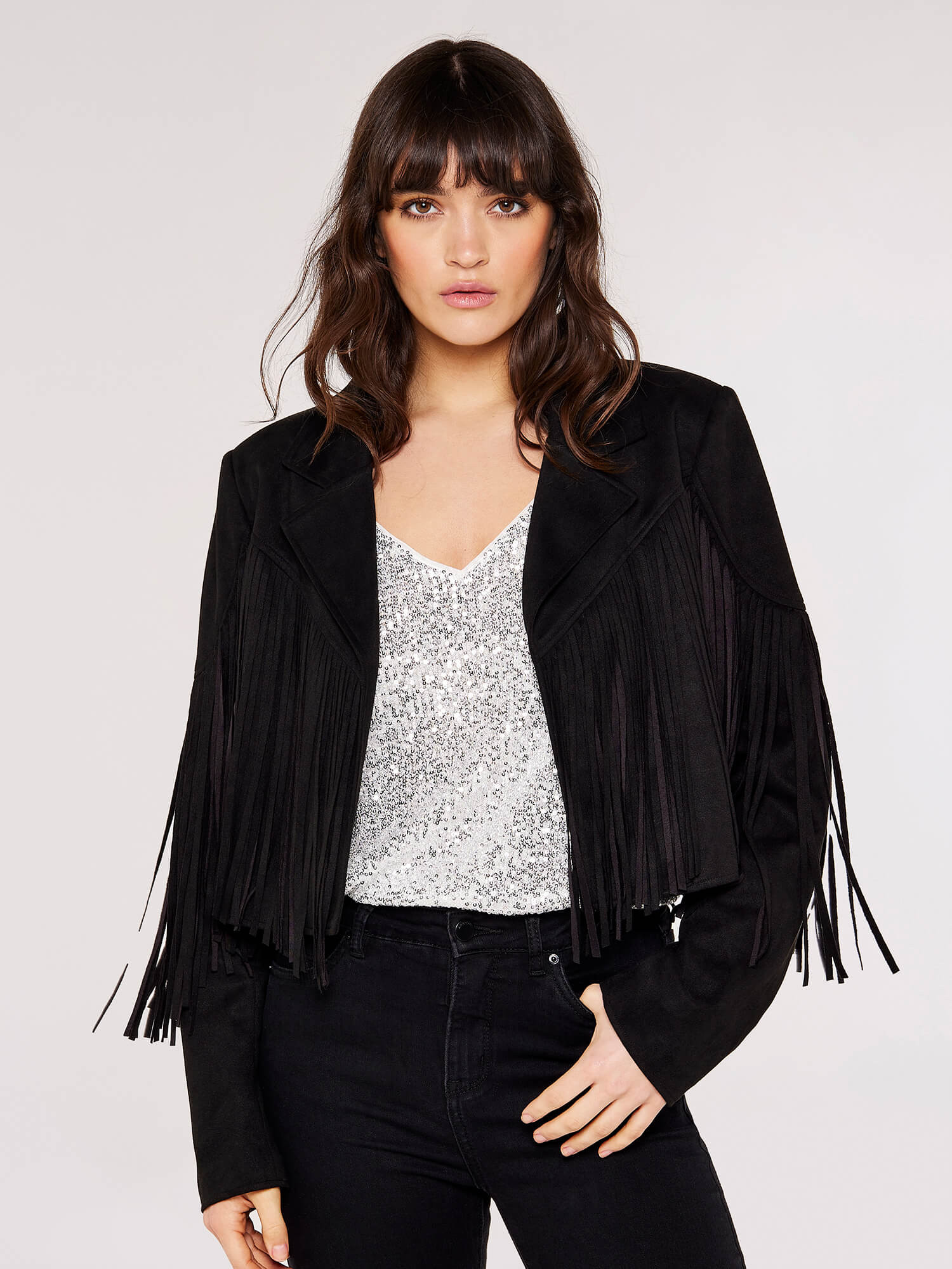 Fringed Suedette Jacket | Apricot Clothing | Apricot (UK)